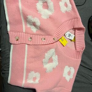 Daisy Pink and White Floral Cardigan